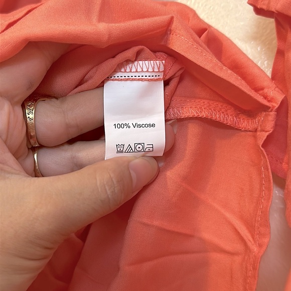 #130 Modern Bohemia Crush Ruffles Sleeves Peachy Romper 100% Viscose - Picture 9 of 9